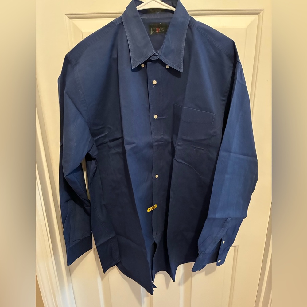 J. Crew Men's Sapphire Blue Shirt, 100% Cotton, Large